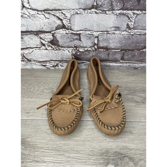 Minnetonka Moccasins Brown Leather Driving Moccasin Loafers Women Sz 6M US/36EU - Picture 7 of 16